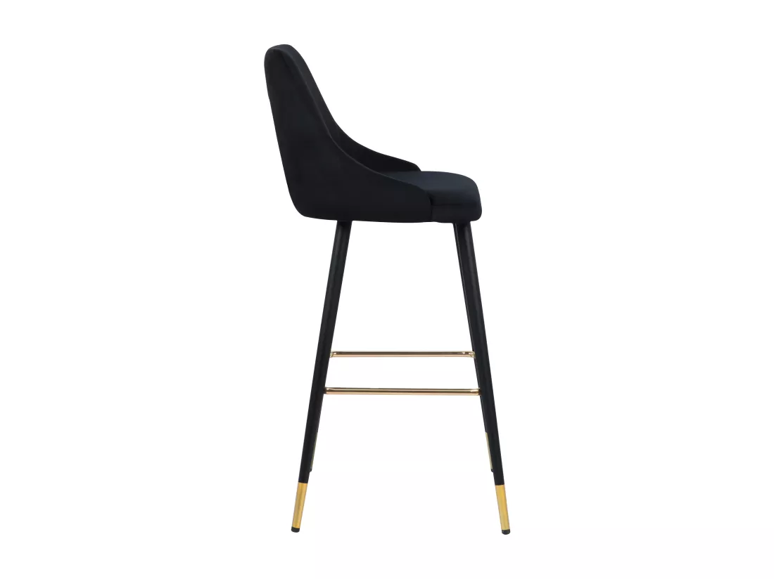 Lot de 2 chaises de bar 77.5 cm en velours noir - Aristote