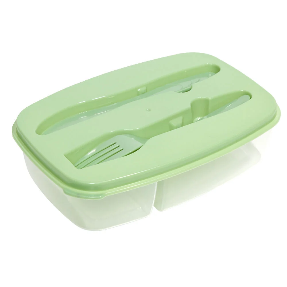 Boîte lunch 1L avec fourchette et couteau 22,5x15,5xH12cm (2 modèles)