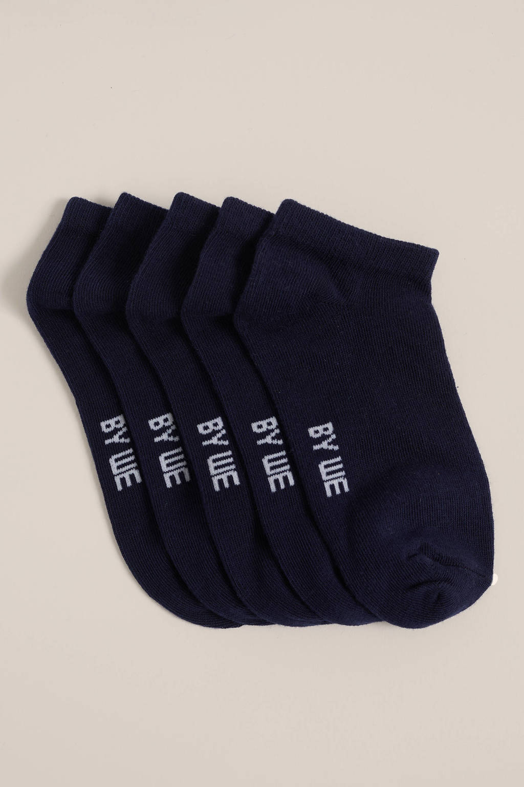 WE Fashion enkelsokken - set van 5 marineblauw
