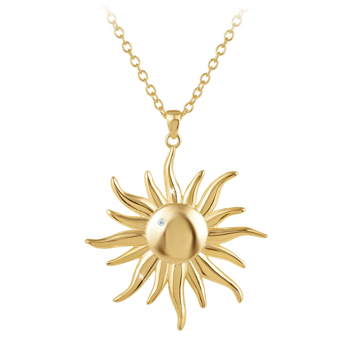Collier soleil par SC Bohème orné d'un véritable diamant blanc