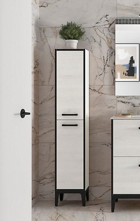 Colonne de salle de bains à poser Cygnus bath Zoé H. 150 cm chêne blanchi