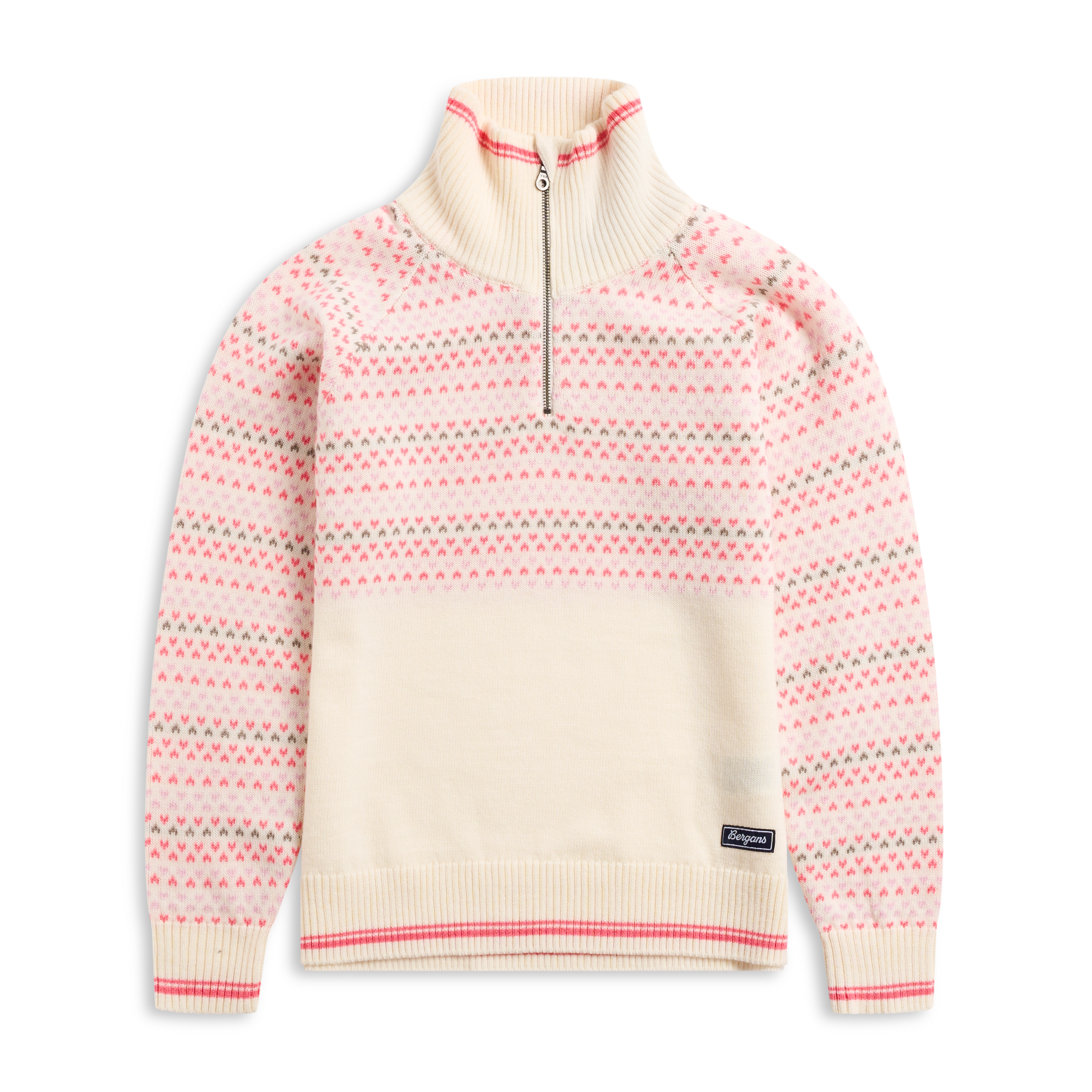 Alvdal Wool W Half Zip Vanilla White / Cherry Blossom
