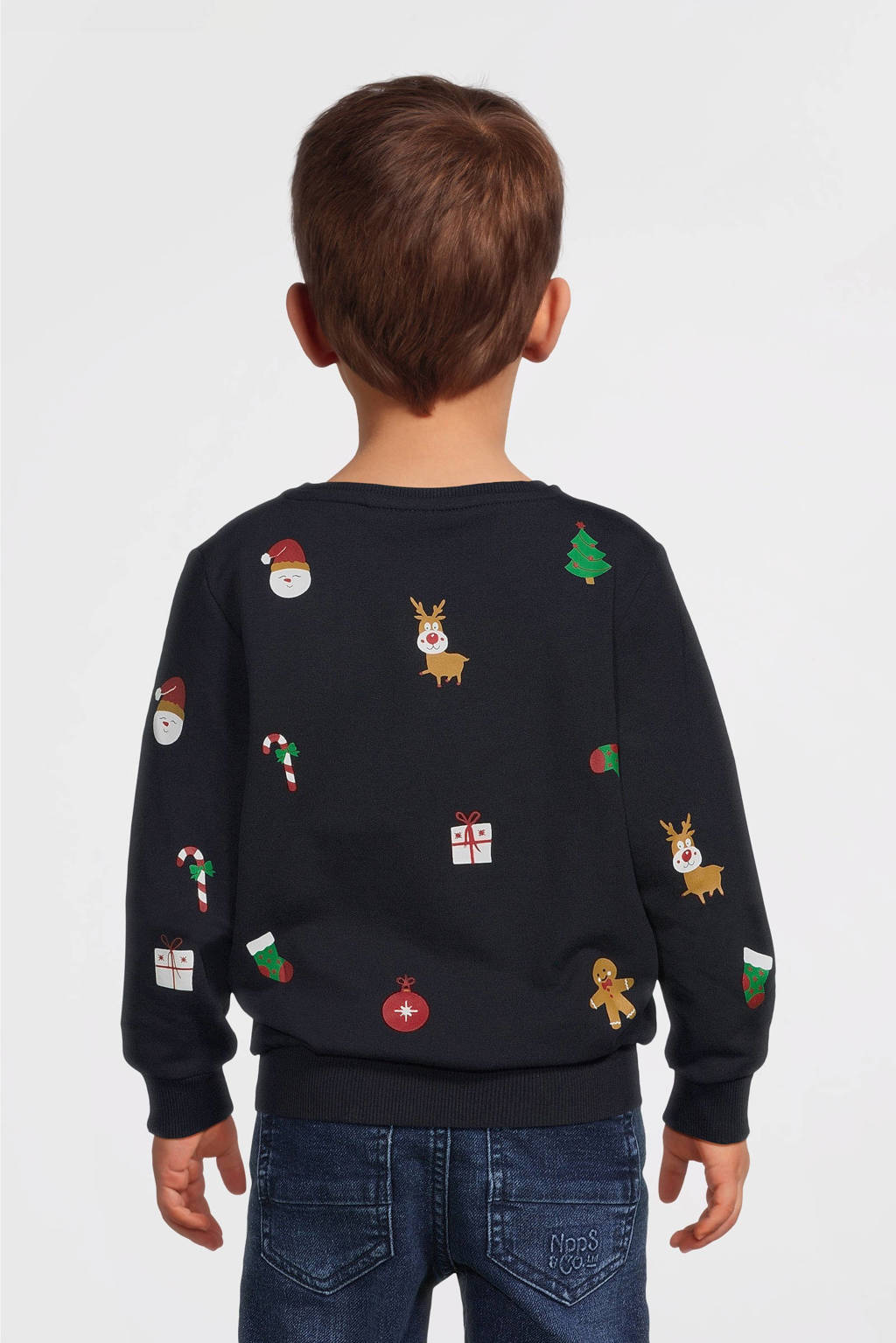NAME IT kerstsweater donkerblauw