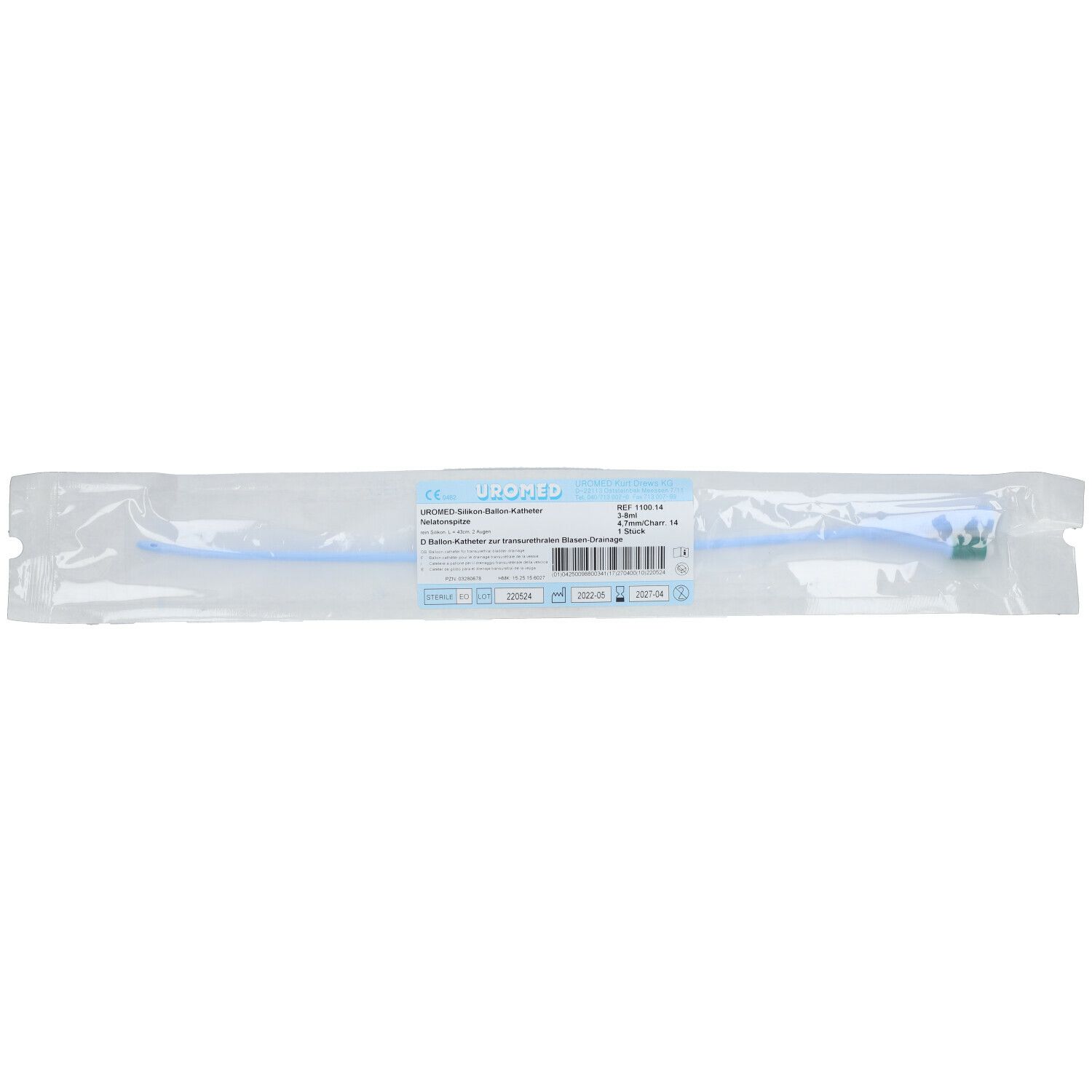 Uromed Ballonkatheter CH 14 Nelaton Silikon 1100