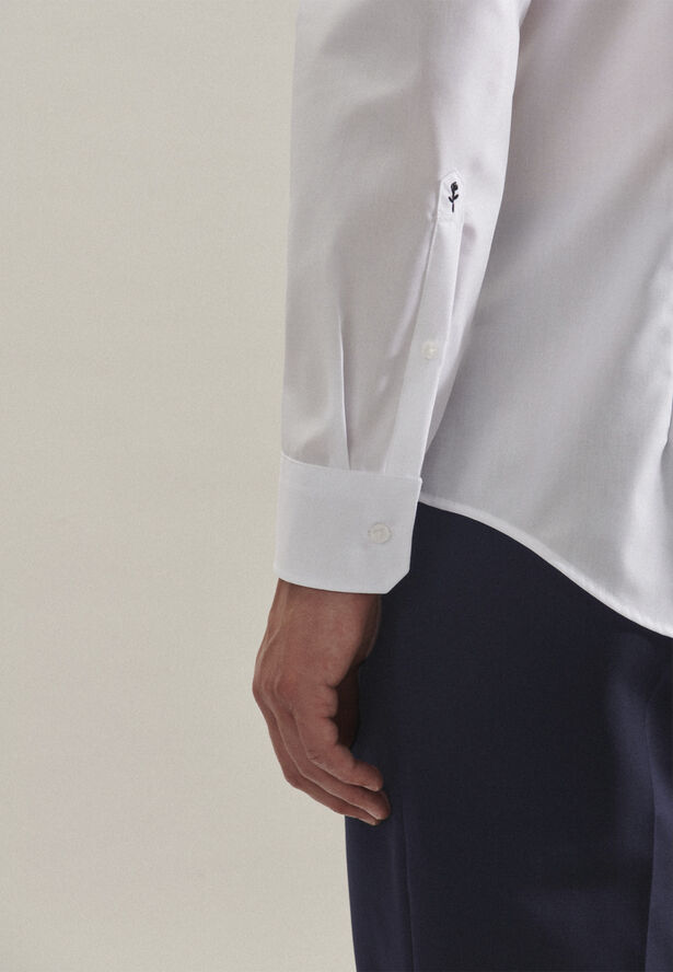 Seidensticker Business Shirt Slim Long sleeve Kent-Collar Uni White
