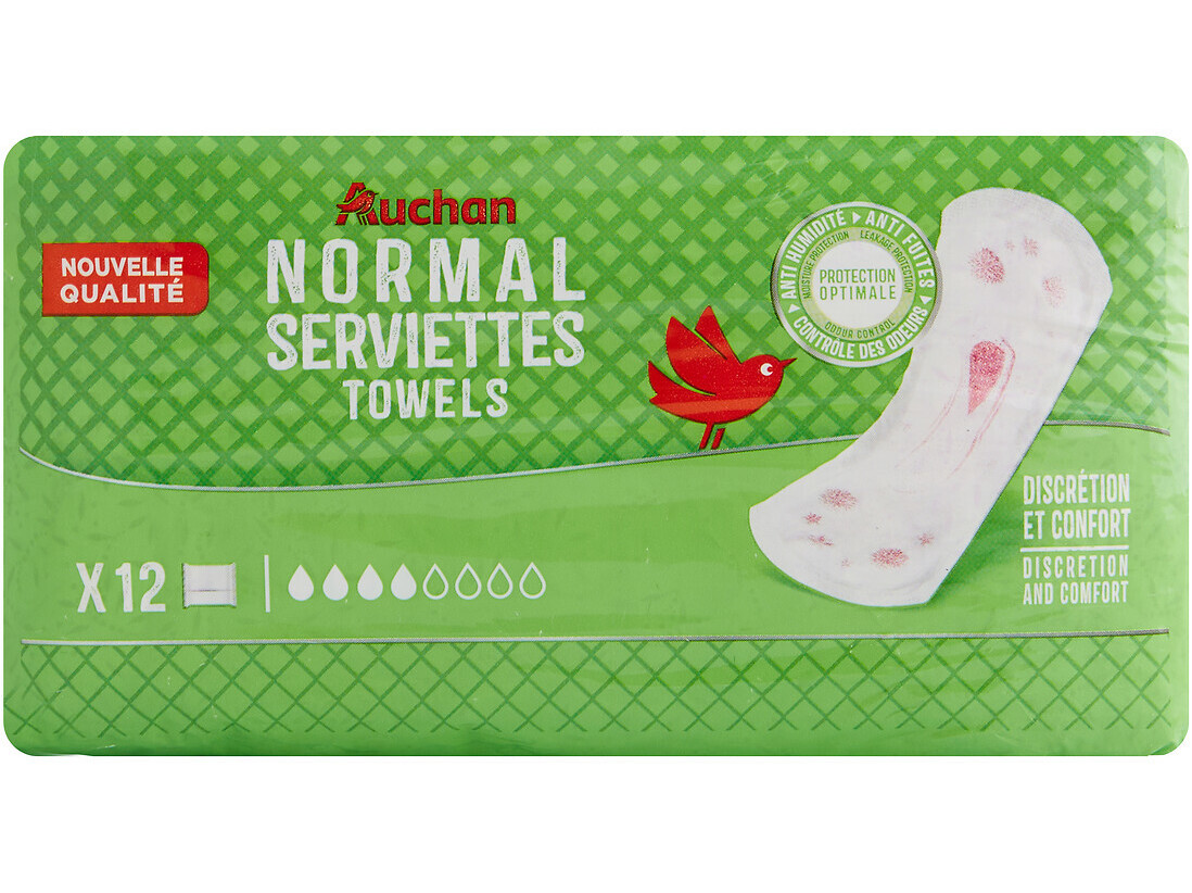 PENSOS INCONTINÊNCIA AUCHAN NORMAL COM BOLSA 12UN