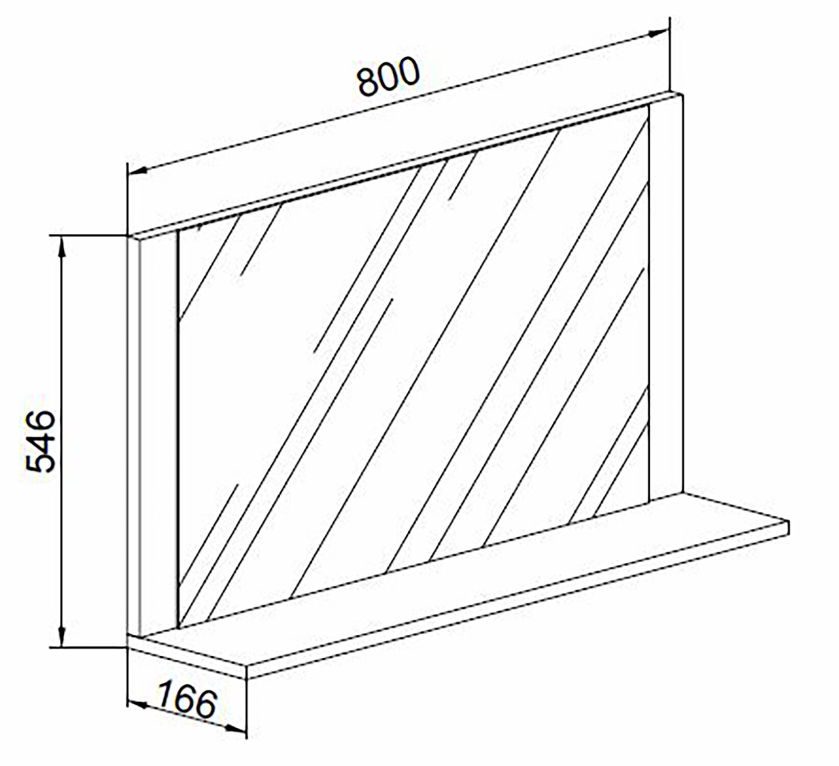 VCM Badspiegel Wandspiegel Hängespiegel Bad Spiegel Badezimmer Ablage Lendas 80 x 55