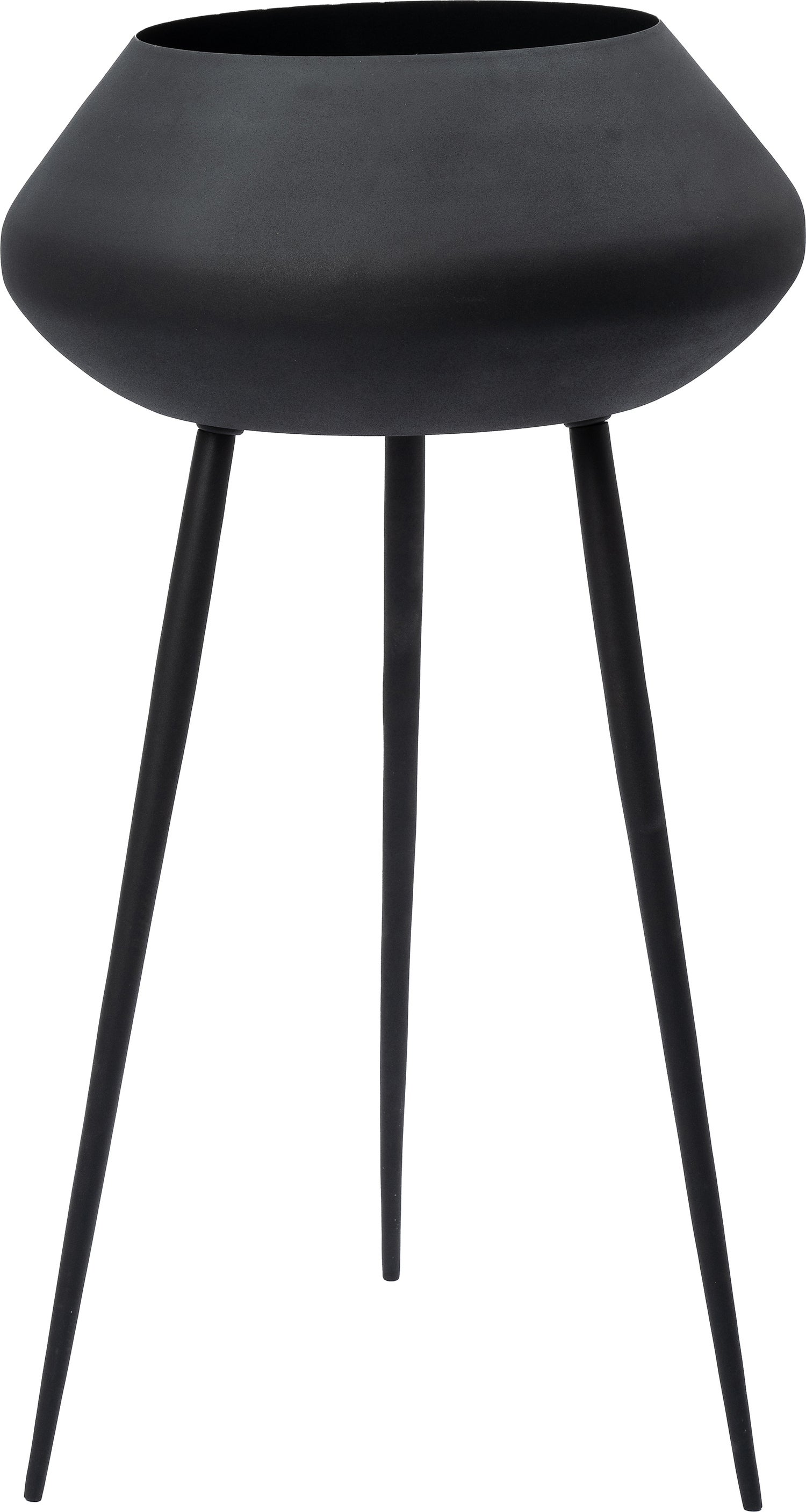 Intratuin bloempot op poten Colby zwart D 55 H 117 cm