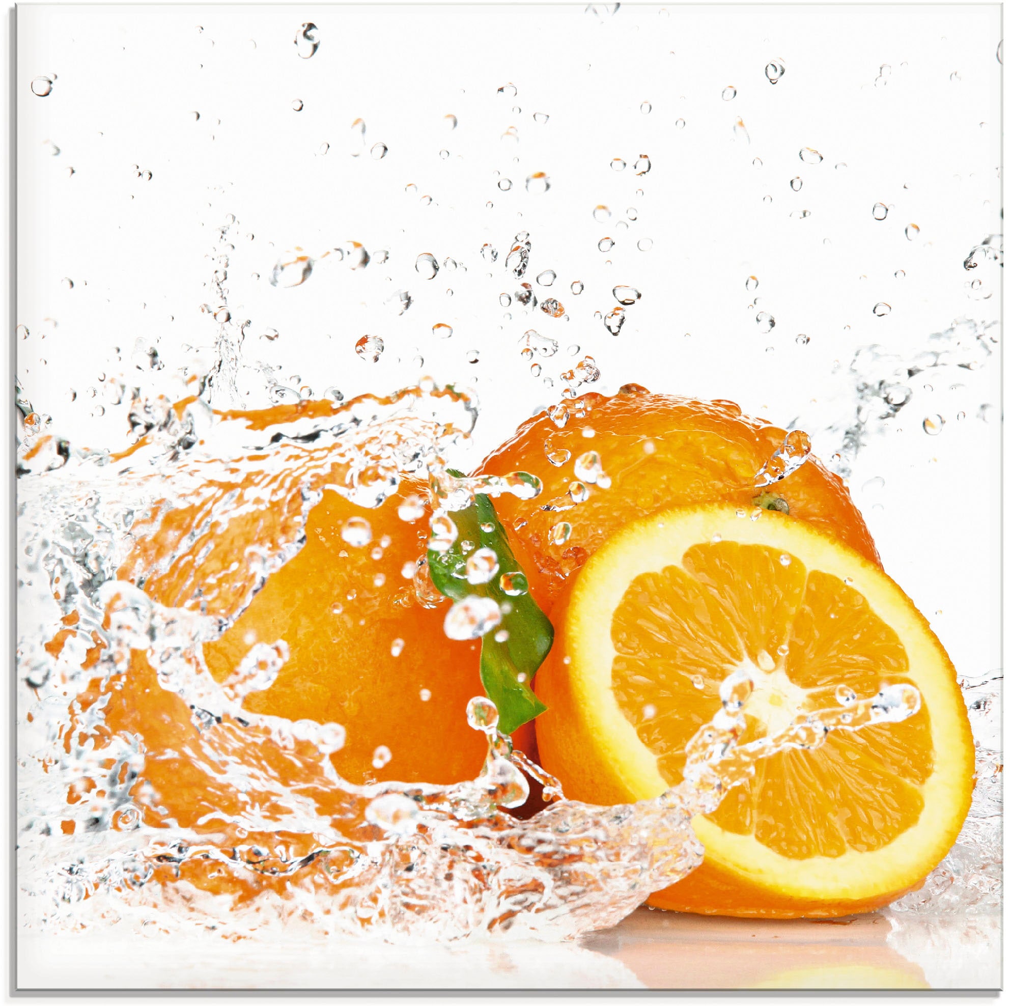 Artland Glasbild »Orange mit Spritzwasser« Süssspeisen 1 Stk. tlg. in verschiedenen Grössen