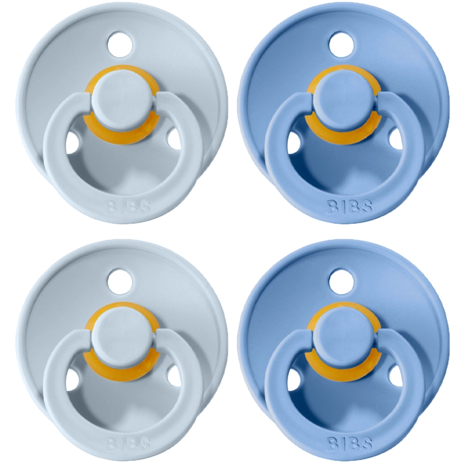 BIBS® Schnuller Colour Sky Blue  Baby Blue 0-6 Monate, 4 Stk.