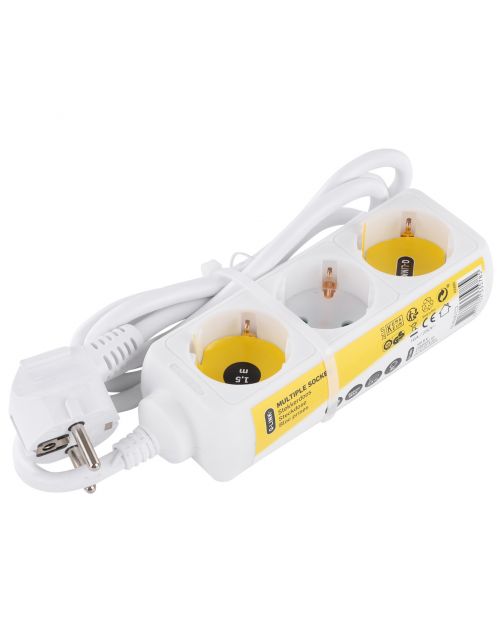 Q-Link Stekkerdoos 3v - Elektra - 1.5 m Wit