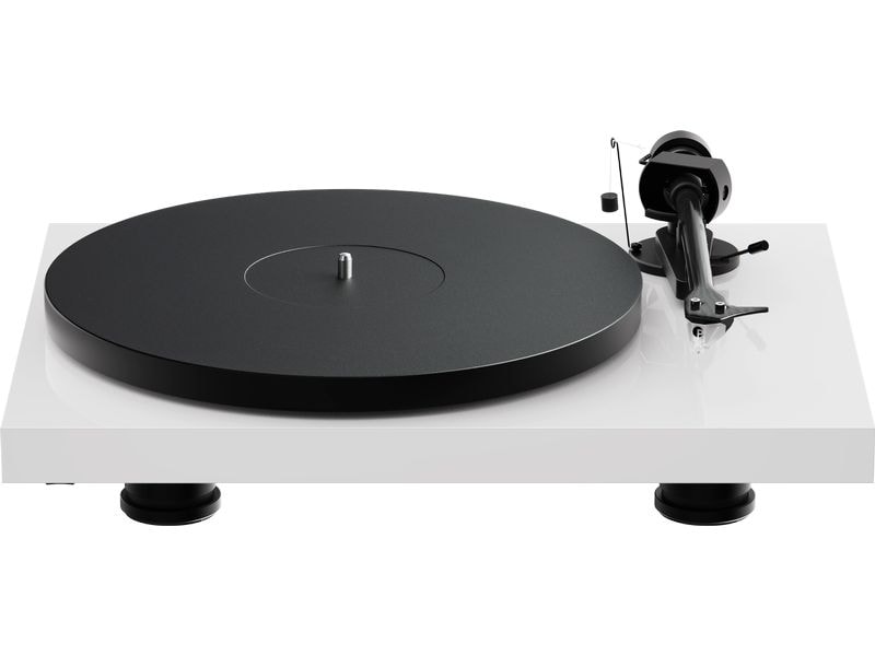 Pro-Ject Plattenspieler Debut EVO 2 Weiss glanz Plattenspieler mit TPE gedämpftem Gegengewicht