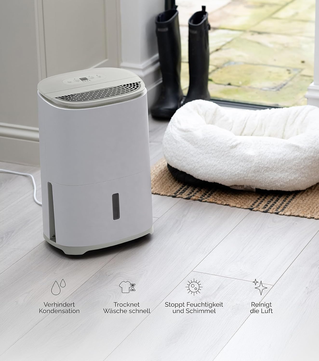 MeacoDry Arete One 6L Luftentfeuchter & Luftreiniger | Kompakt, Sehr leise mit 32 dB | Idealer Luftentfeuchter für Schlafzimmer, Kleine Räume & Wohnungen | H13 HEPA-Filter | 1,8L Tank