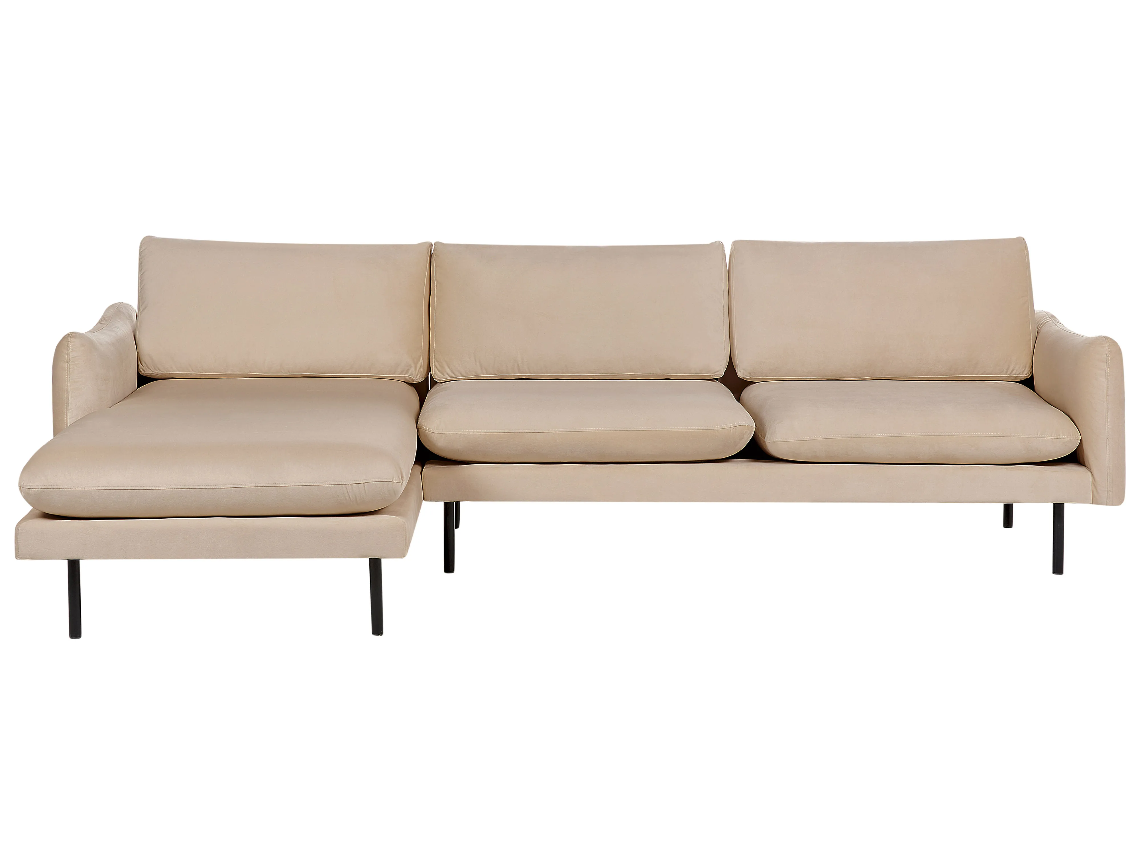 Hoekbank 4-zits VINTERBRO Fluweel Beige rechtszijdig