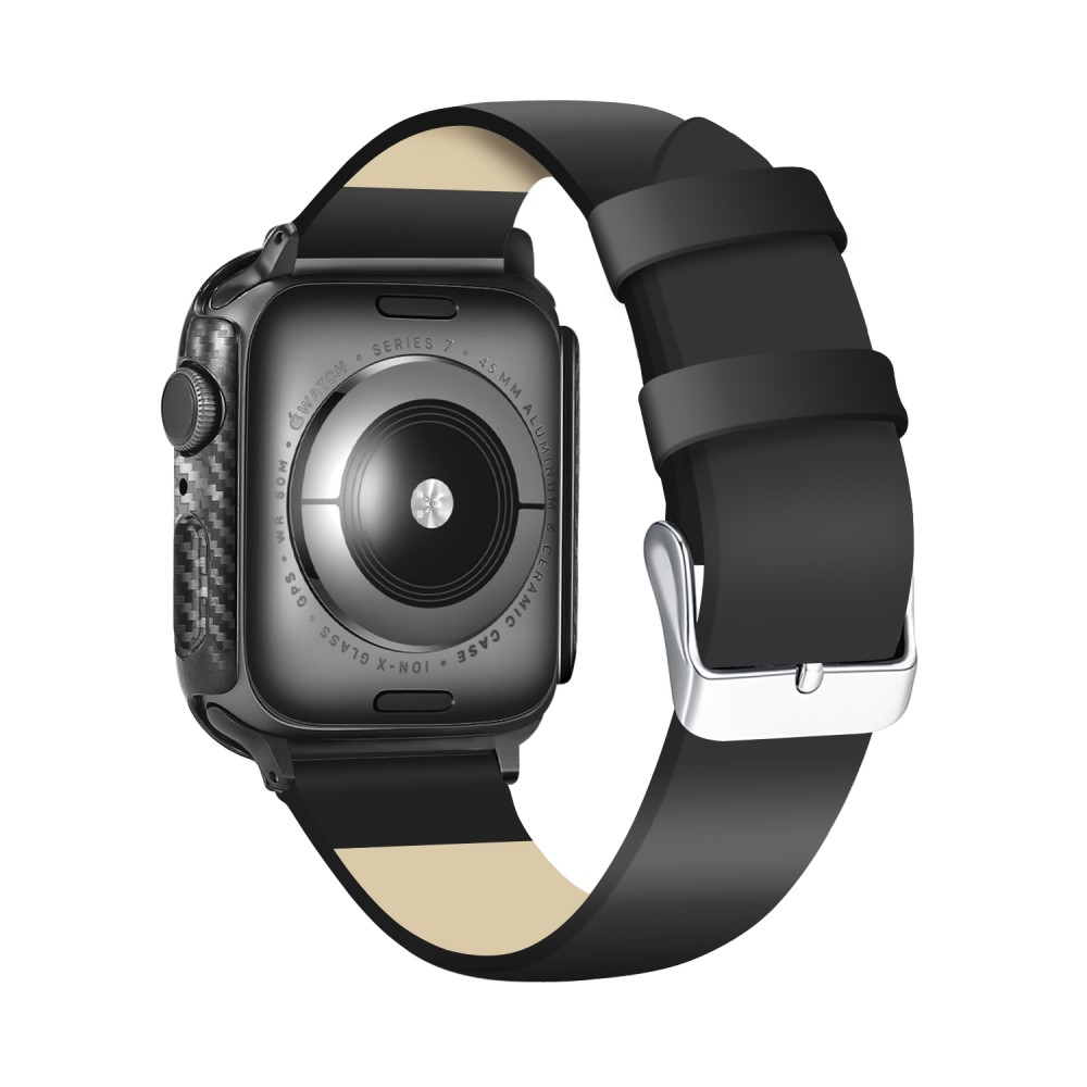 Apple Watch (45 mm) Hardcase Bumper Hülle - Schwarz (Carbon)