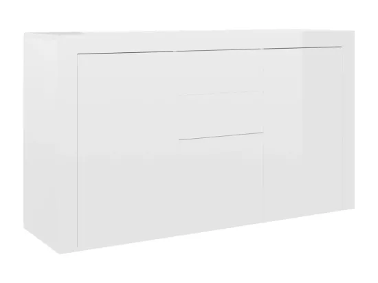 Buffet Blanc brillant 120x36x69 cm Aggloméré