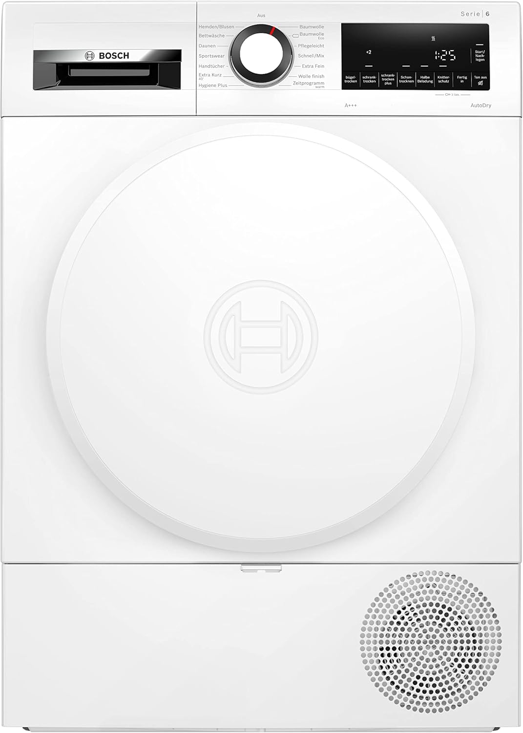 Bosch Wärmepumpentrockner für 8 kg Wäsche, Serie 6, 97 kWh pro Jahr, Auto Dry, Anti Vibration-Design, Sensitive Drying-System, Umweltfreundliches Kühlmittel, Weiß, WQG233D20