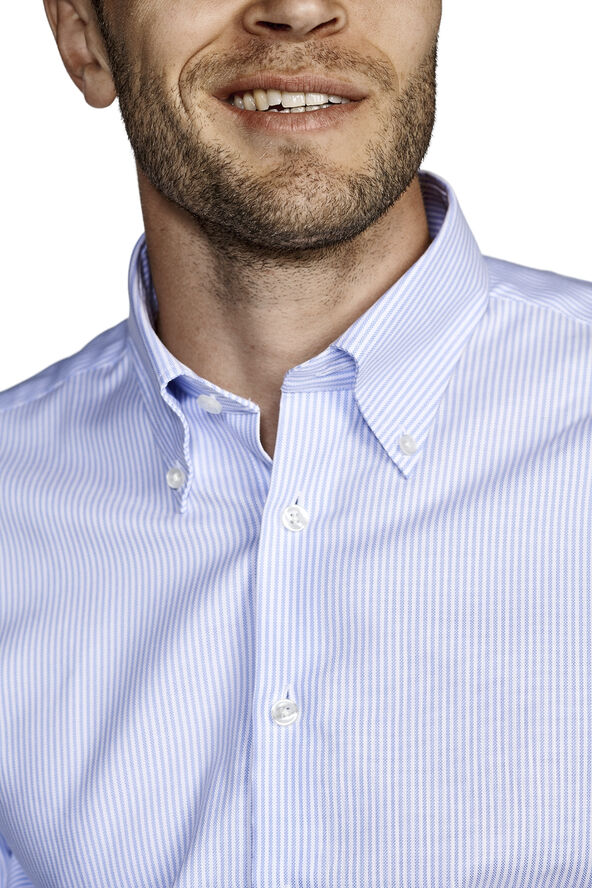 Due Signori BUTTON DOWN SLIM - OXFORT STRIBE - BLUE 24