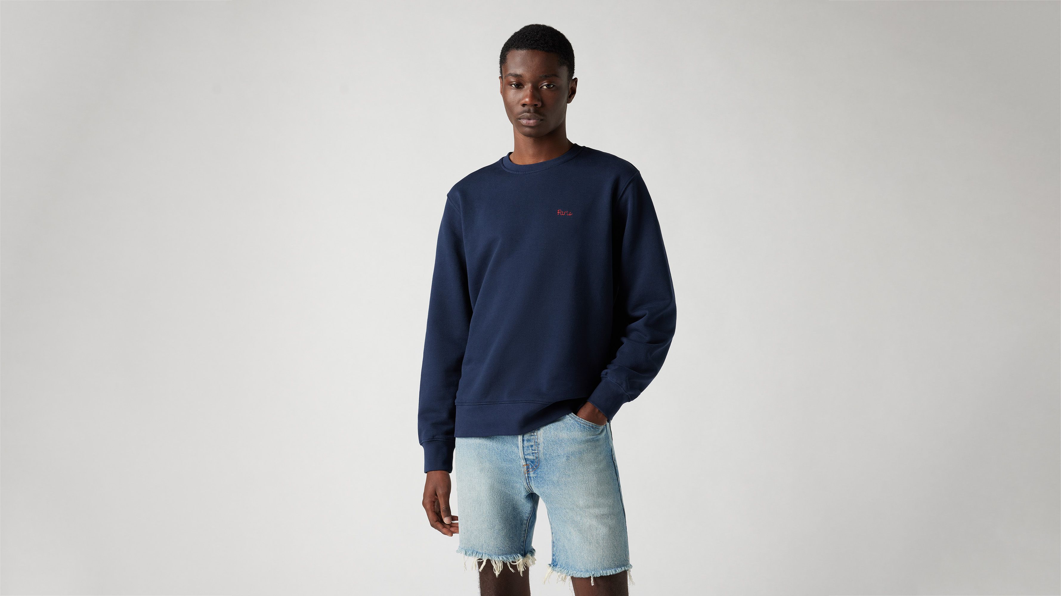 Sweat-shirt col rond Original Housemark - Paris City Navy Blazer French Terry - Bleu
