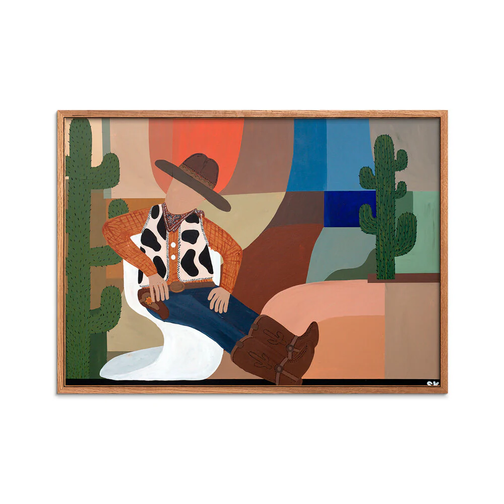 Poster & Frame  Cowboy in the sunset plakat, mønstret - 30x40 cm
