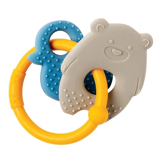Anneau de dentition silicone   Ocre Ours et Canard        de               Nattou