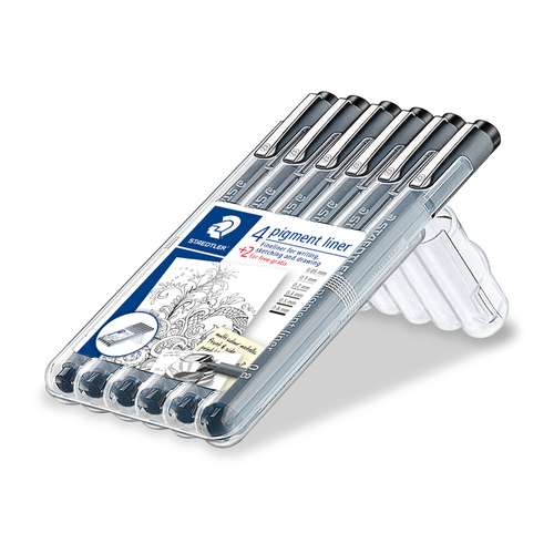 STAEDTLER® Pigment Liner 308, 6er Etui Fineliner
