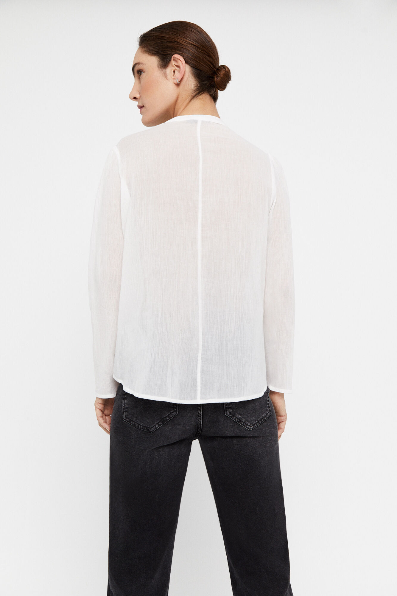 Blusa fluida de algodão - Branca