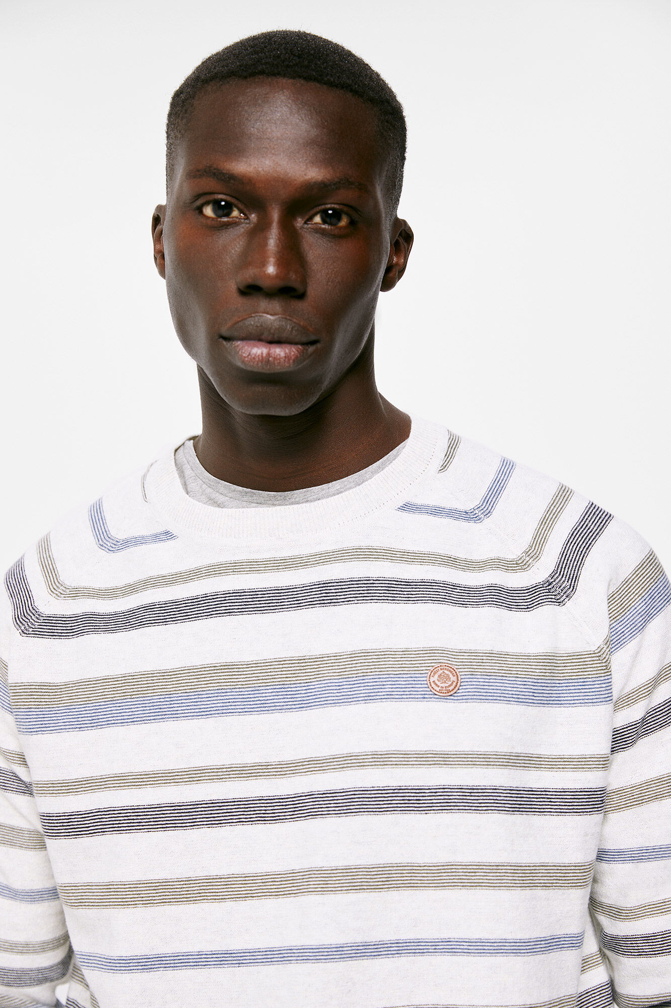 Camisa Microstripe - cinza claro