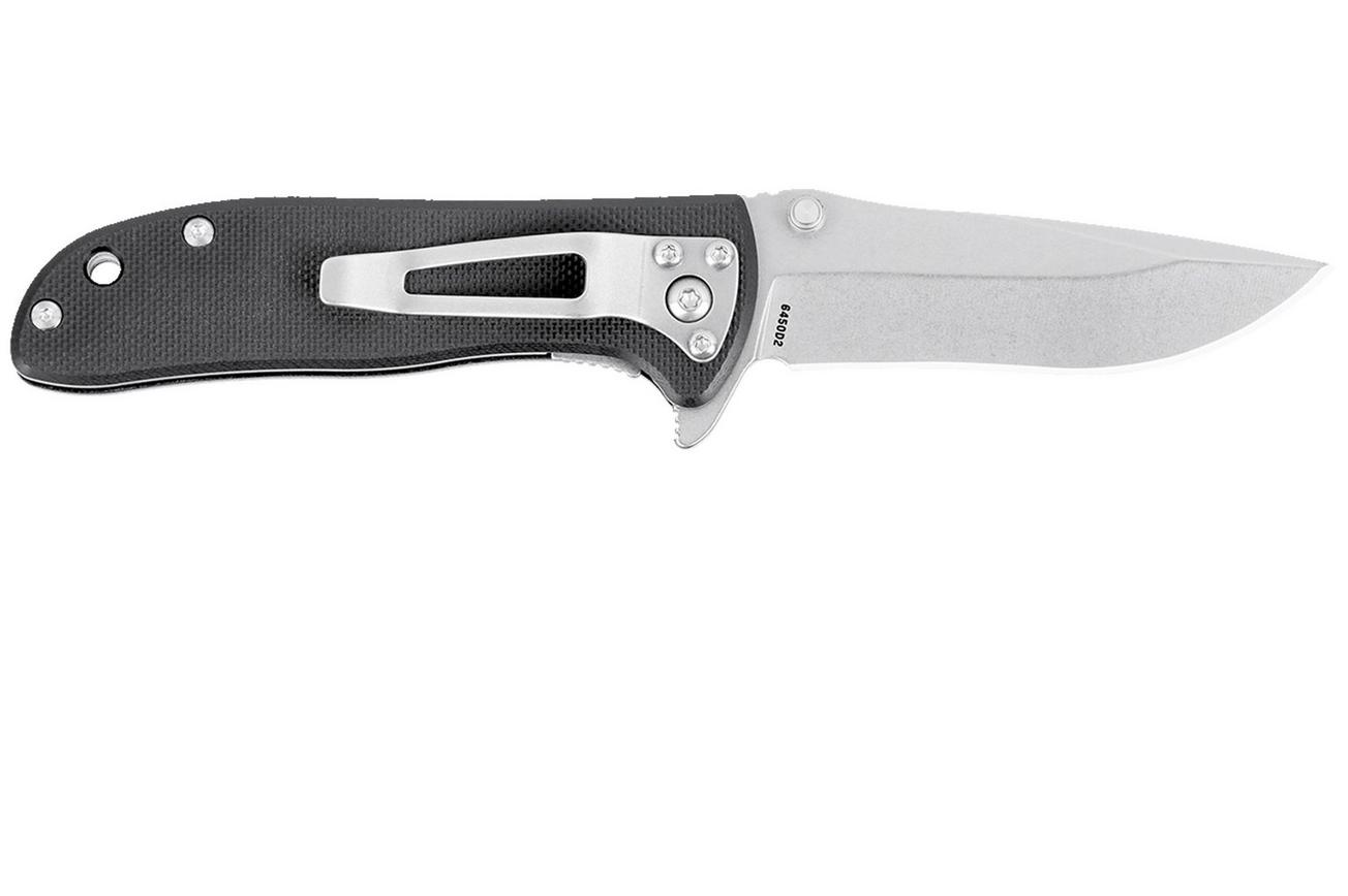 CRKT Drifter Stonewash D2 6450D2 Black G10 zakmes