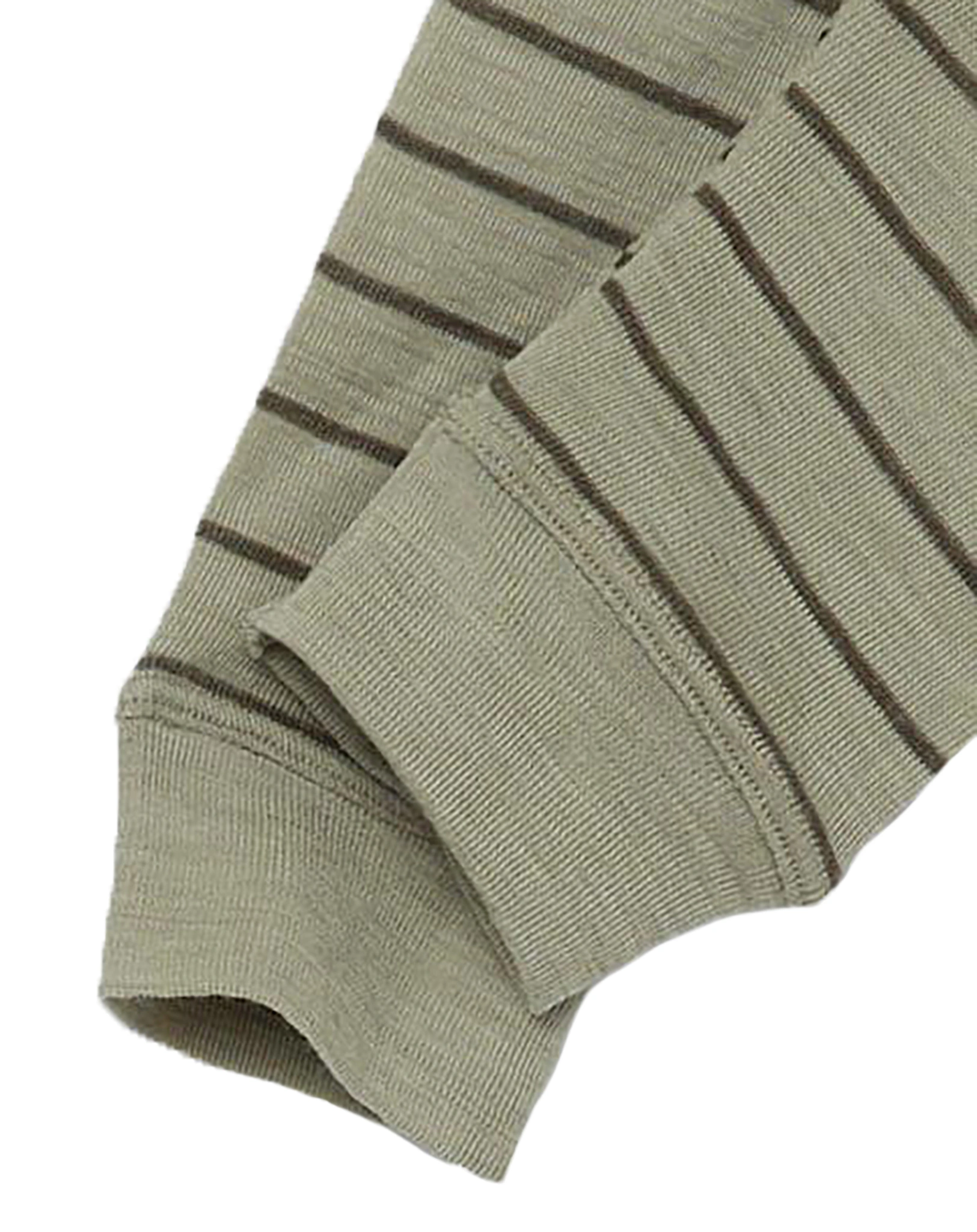 Lange Woll-Unterhose NBMWANG gestreift in silver sage