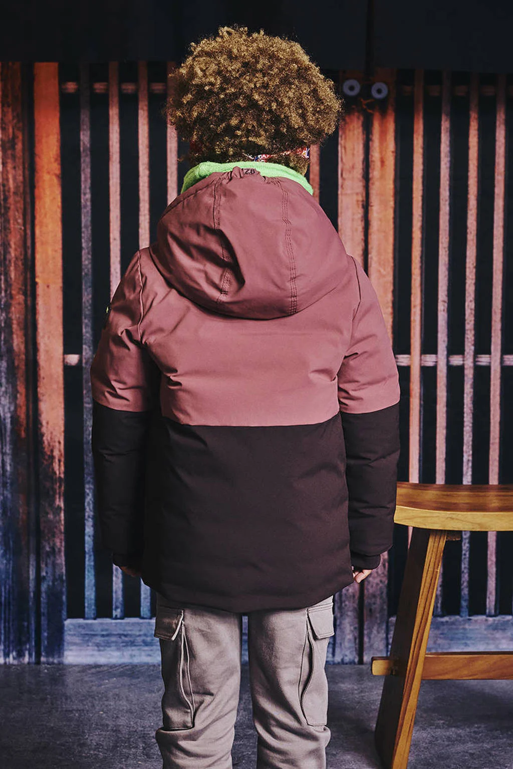 Z8 kids gewatteerde winterjas Clemens mauve