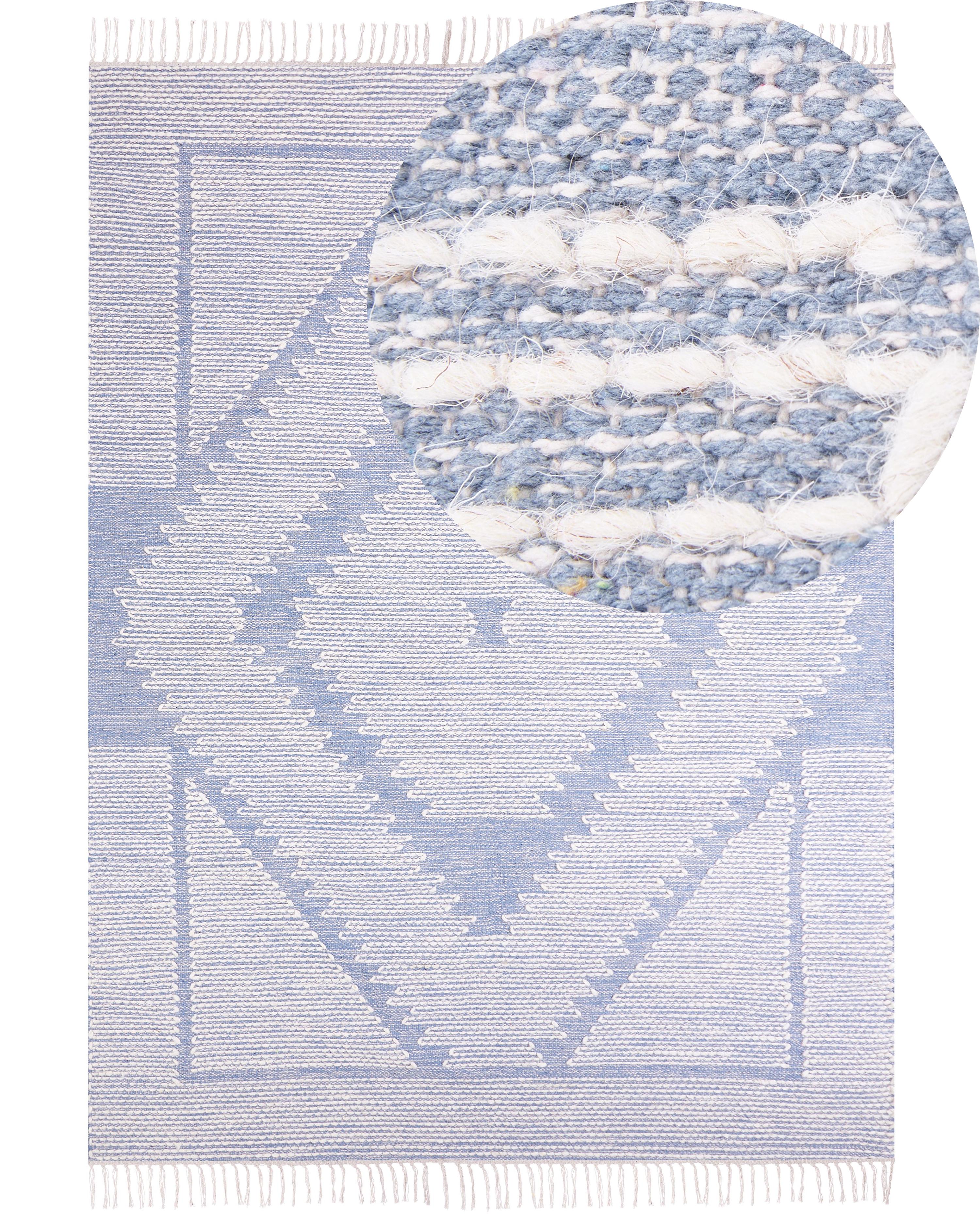 Vloerkleed ANSAR Blauw 160 x 230 cm Katoen
