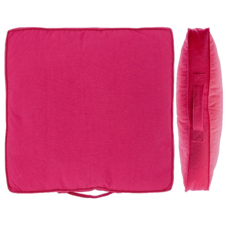 Unique Living - Kussen Madia - 45x45x5cm - Fuchsia