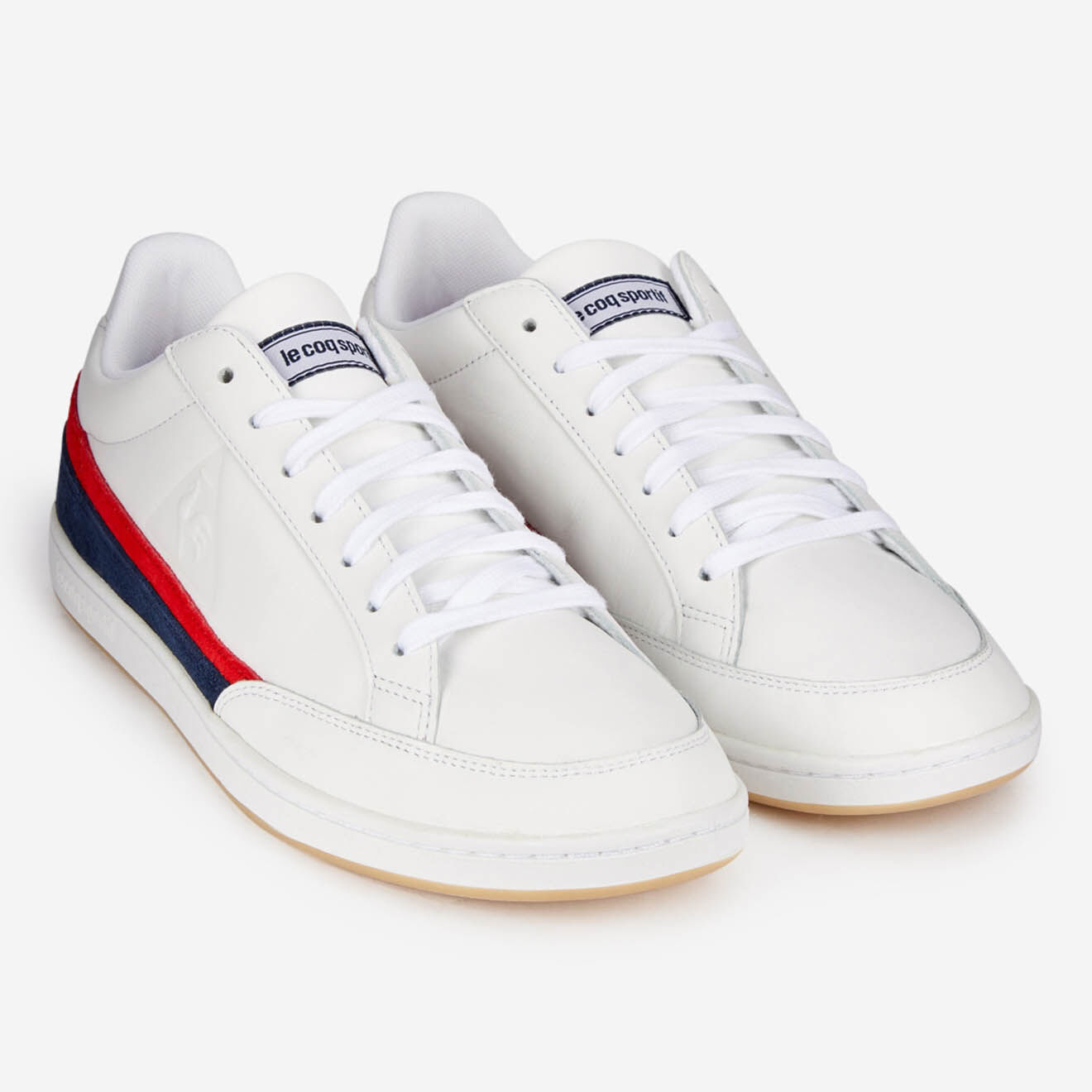 Le Coq Sportif Baskets en Cuir Courtclay blanc/marine/rouge