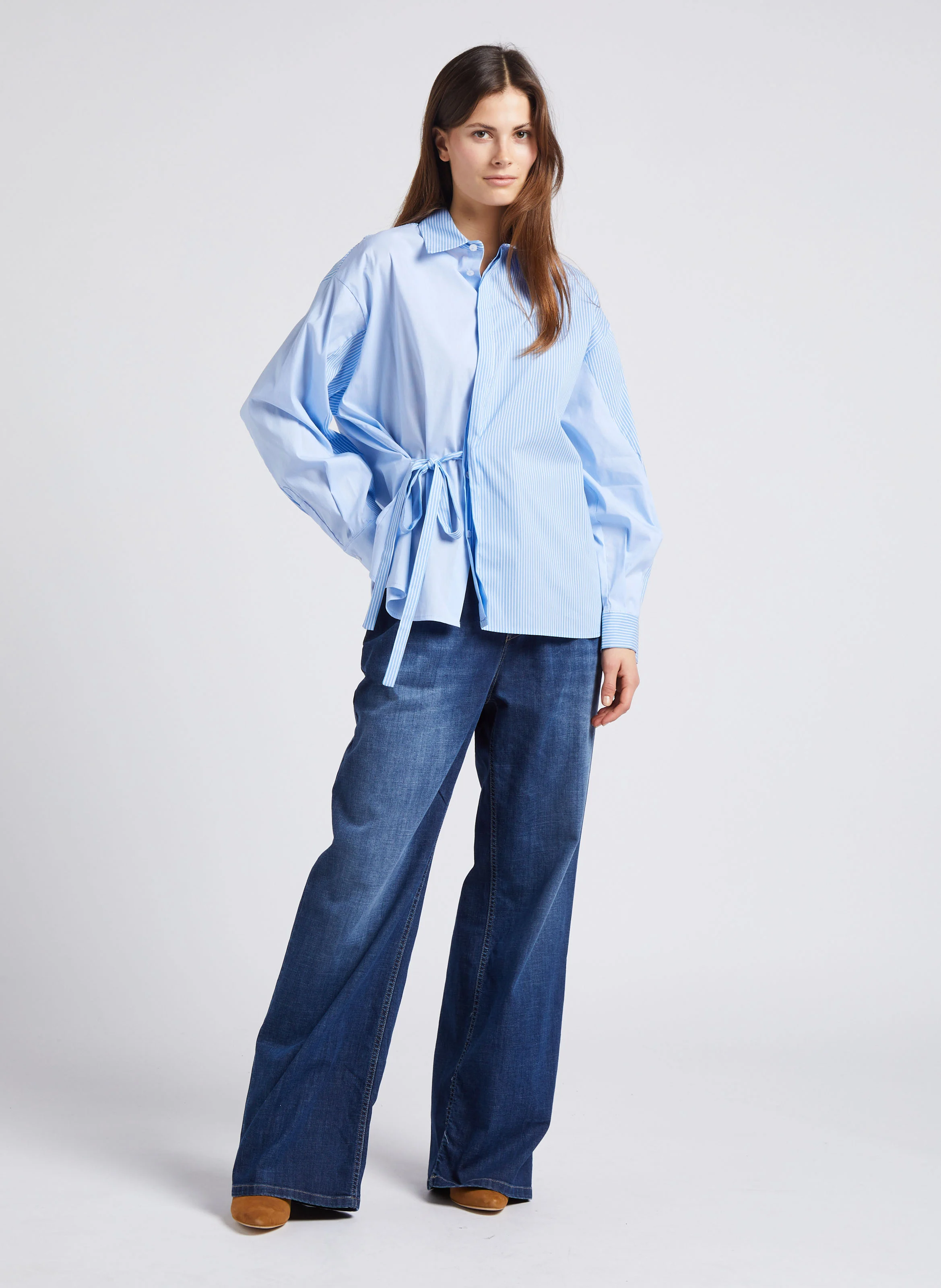 Jean patte d'eph en coton mélangé | Bleu