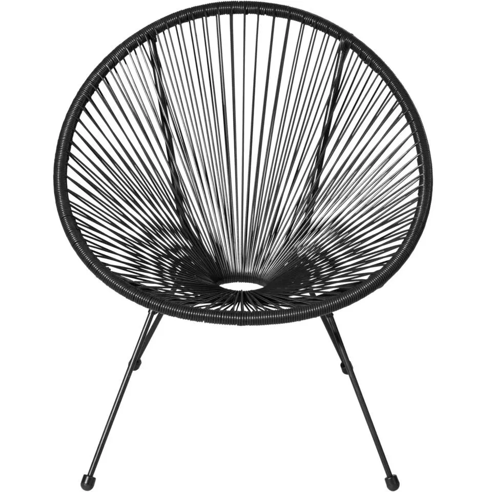 tectake 2 tuinstoelen Santana in Acapulco-design, Zwart