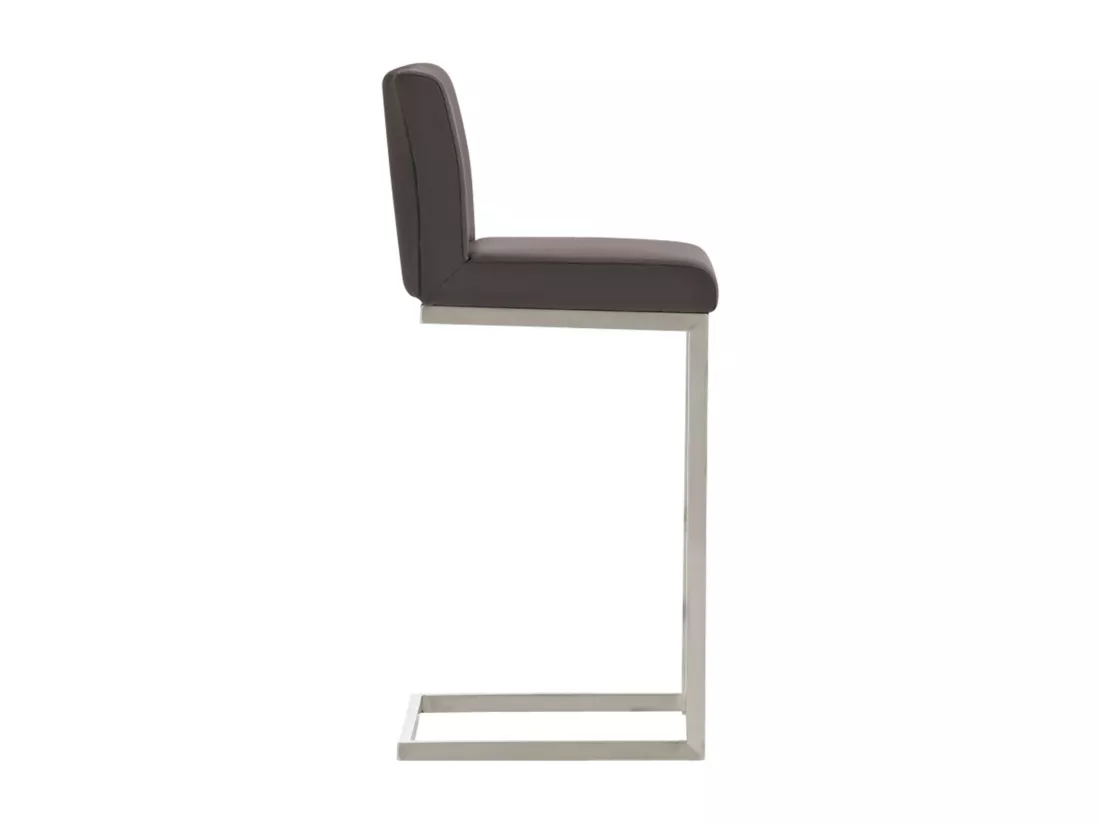 Lot de 2 Tabouret de bar - Similicuir - Marron - Paros