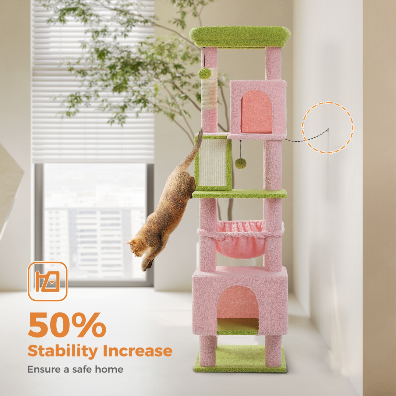 Pawz Road –XXL Kratzbaum 180 cm hoch pink