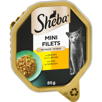 Sheba Mini Filets in Saus met Kip & Kalkoen 85 g