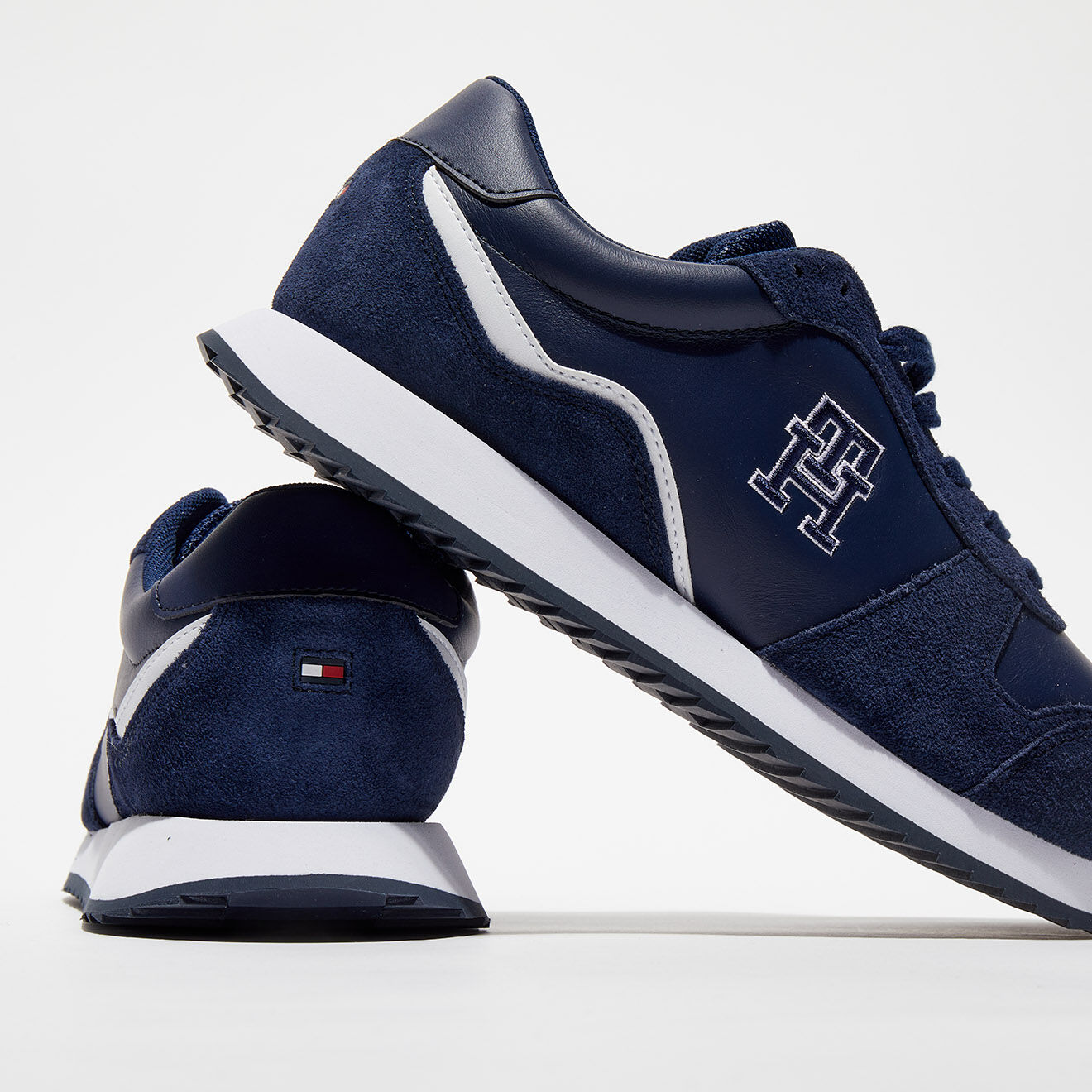 Tommy Hilfiger Baskets en Cuir Running Evo bleu marine