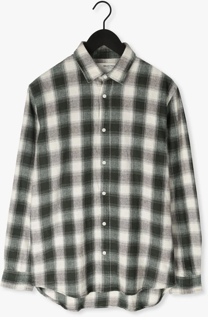SELECTED HOMME donkergroene selected homme casual overhemd regbaldo shirt