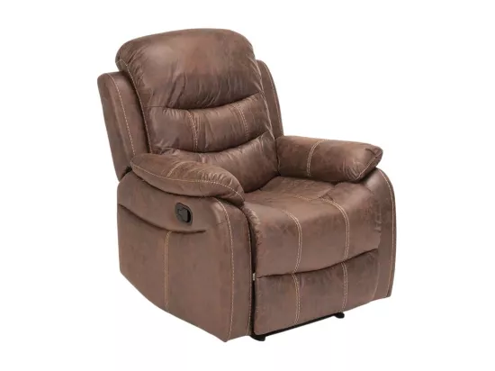 Fauteuil relax reclinable manuelle avec repose-pieds similicuir Draco