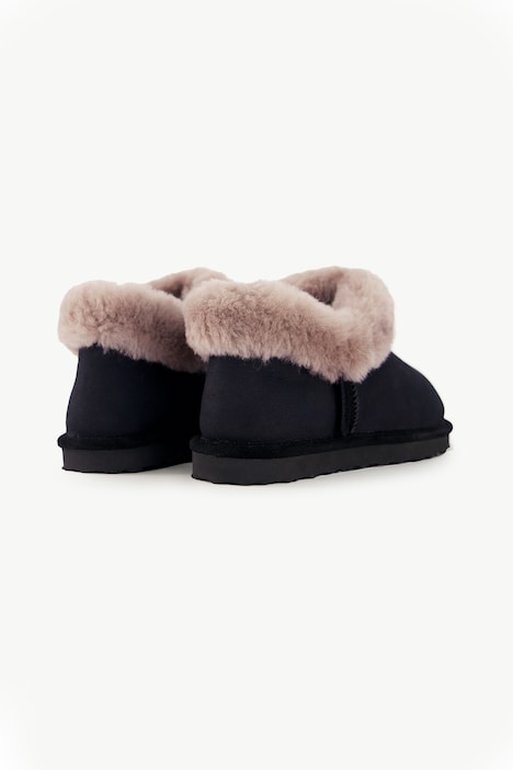 Lammfell-Schuh, Veloursleder, Lammfellfutter