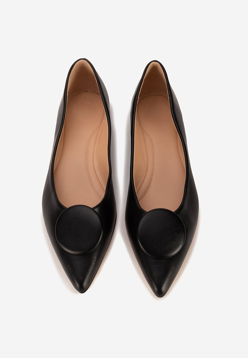 Ballerines à bout pointu noirs Delaia