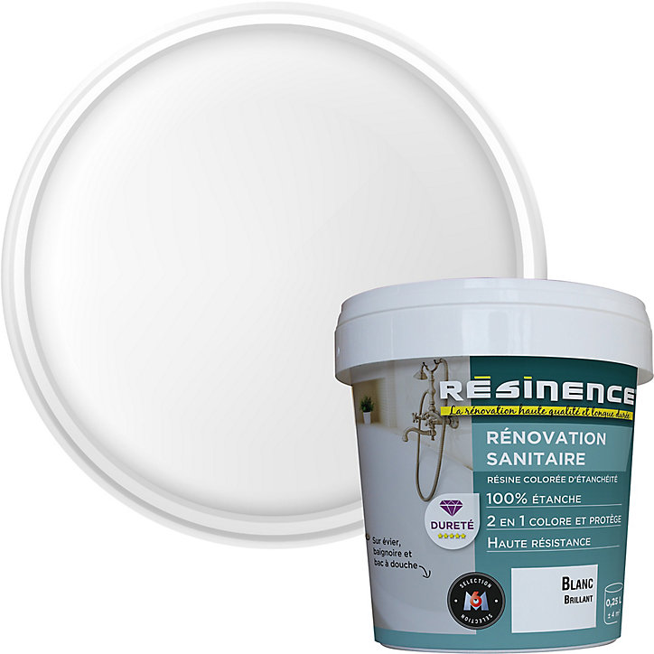 Résine sanitaire Résinence blanc brillant 0,25L