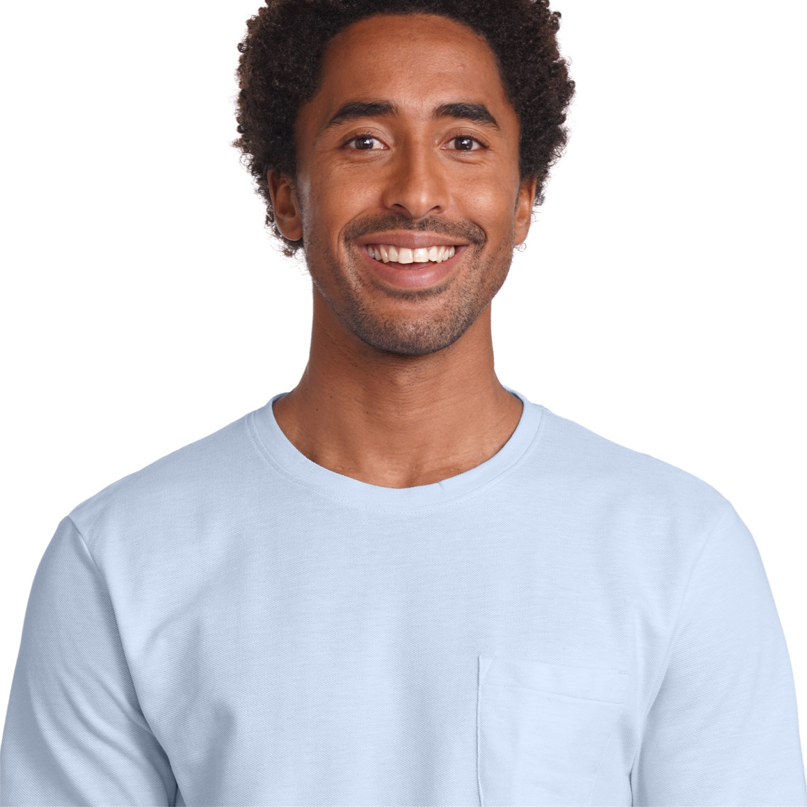 VanVaan Herren T-Shirt in Piqué-Qualität hellblau
