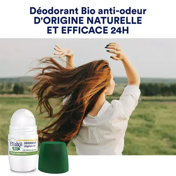 Desodorante Roll-On Orgânico à Base de Plantas Etiaxil 24H, Pacote com 2 x 50ml