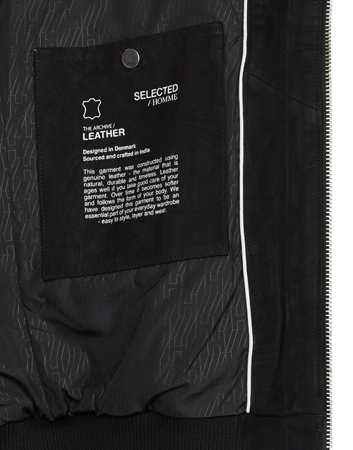 Selected - SLHARCHIVE BOMBER SUEDE - Noir