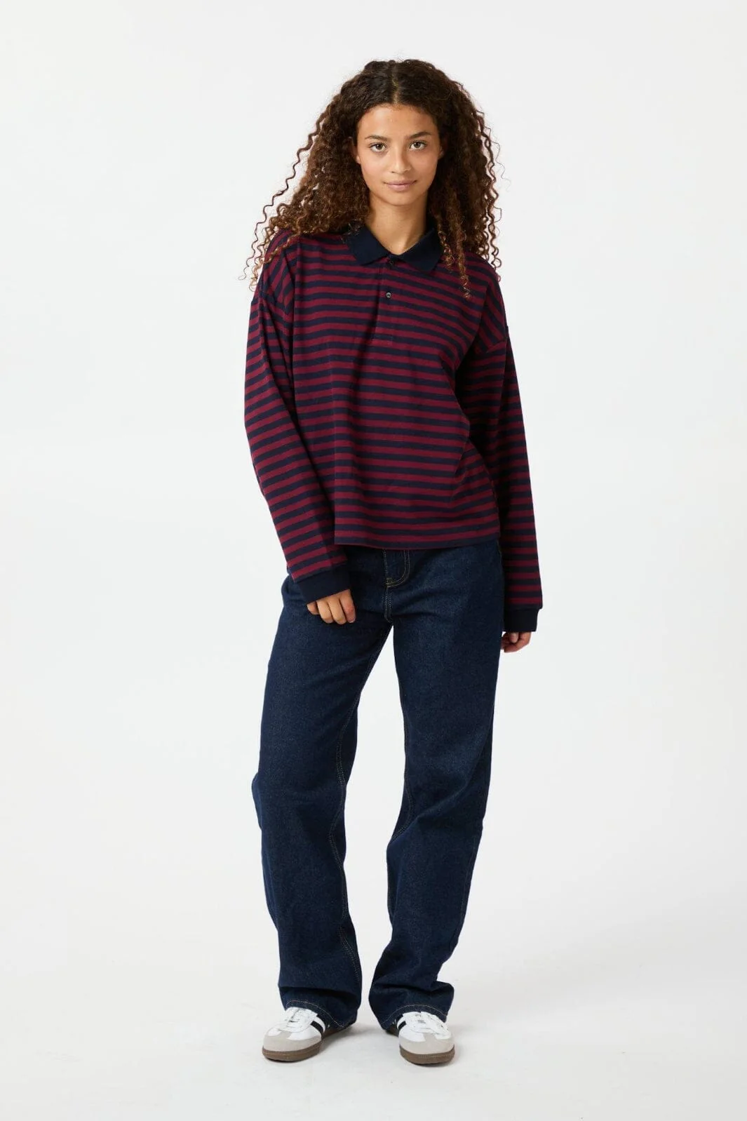 Neo Noir Sara Wide Stripe Polo Blouse 164258