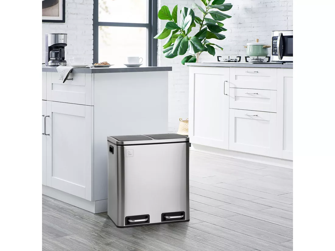 Poubelle de tri 30L en inox